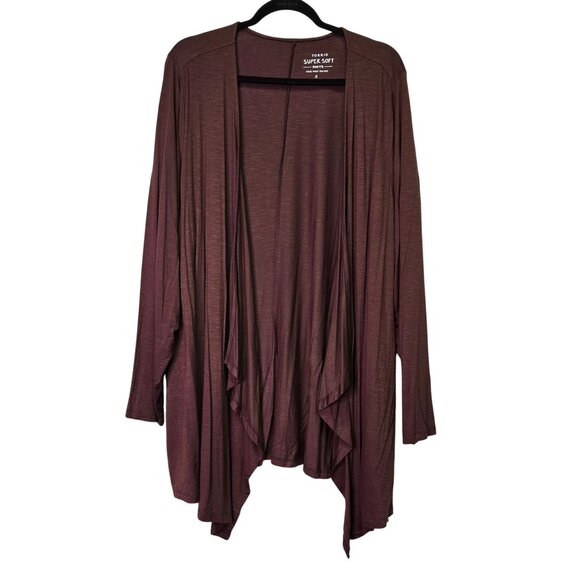 Torrid Super Soft Knits Brown Waterfall Cardigan Size 5 - Picture 1 of 9